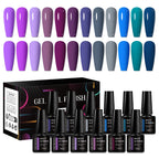 MEET ACROSS 12pcs Macaron Gel Nail Polish Set – UV Soak Off Manicure Kit