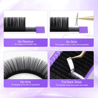 NAGARAKU Premium Individual Eyelashes – Black Matte, Natural & Soft