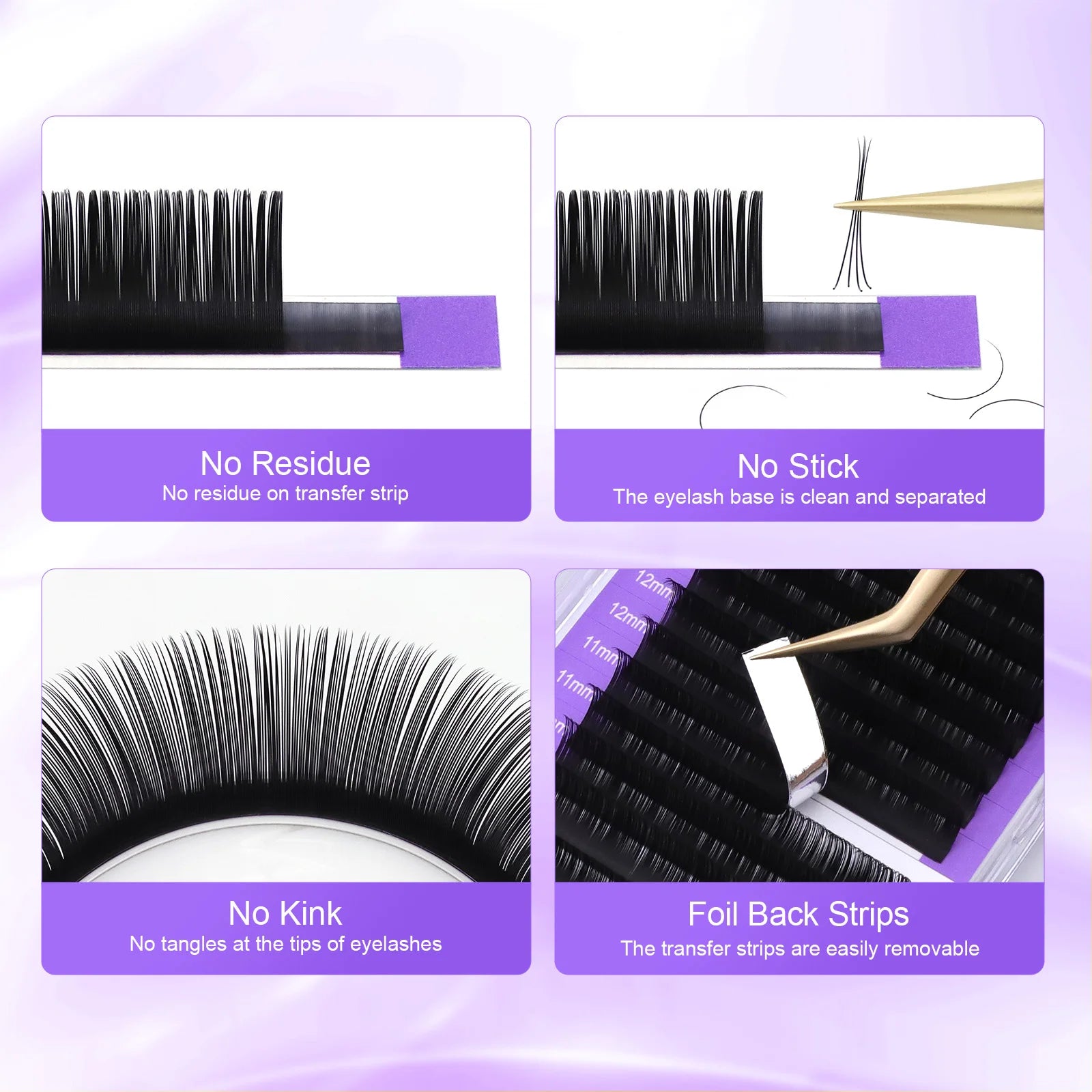 NAGARAKU Premium Individual Eyelashes – Black Matte, Natural & Soft