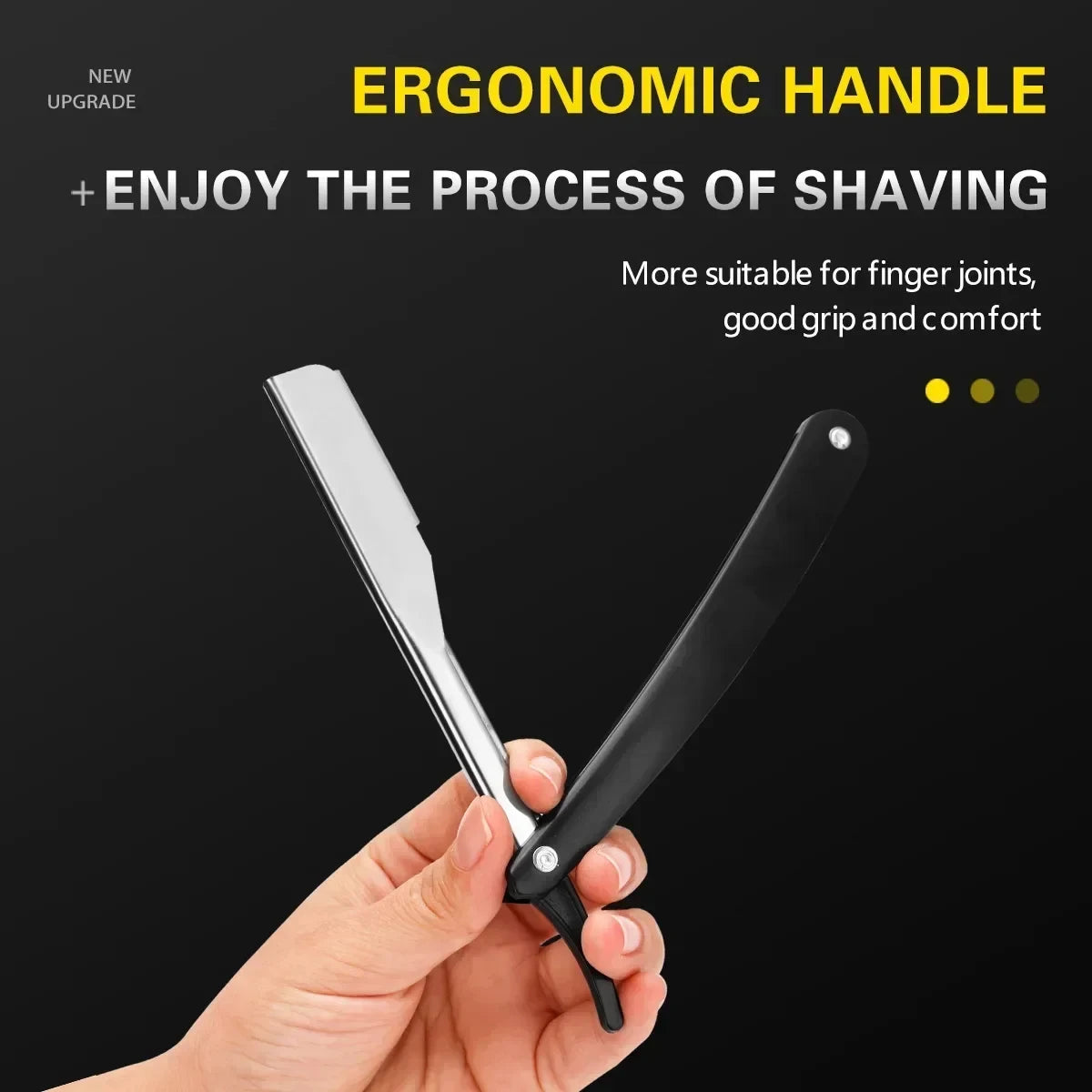 Men’s Straight Edge Razor Set with 10 Blades – Folding Shaving Knife