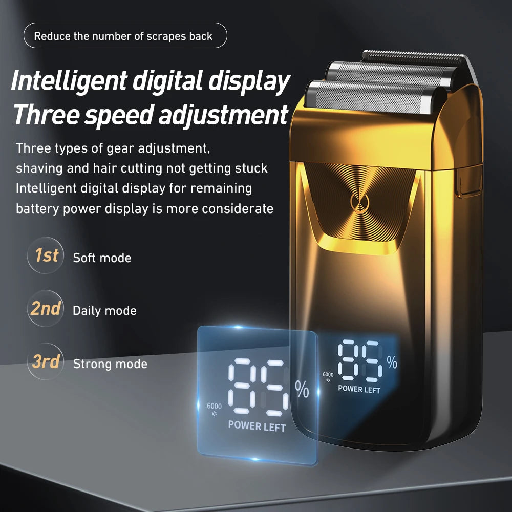 Rechargeable Electric Shaver for Men – Wet & Dry Beard Trimmer and Shaving Machine