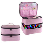 Pink 30-Bottle Nail Polish Organizer & Dryer Case – Cosmetic Storage Bag