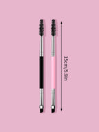 Professional Dual-Ended Eyebrow & Eyeliner Brush with Eyelash Comb