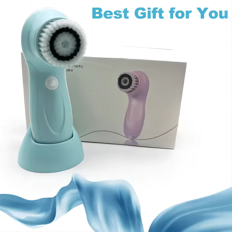 Electric Facial Cleansing Brush – Waterproof Exfoliating Spin Scrubber for Deep Cleaning & Blackhead Removal