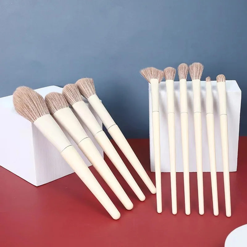 10PCS Makeup Brush Set – Foundation, Blush, Eyeshadow, Eyebrow, Contour & Lip Beauty Tools