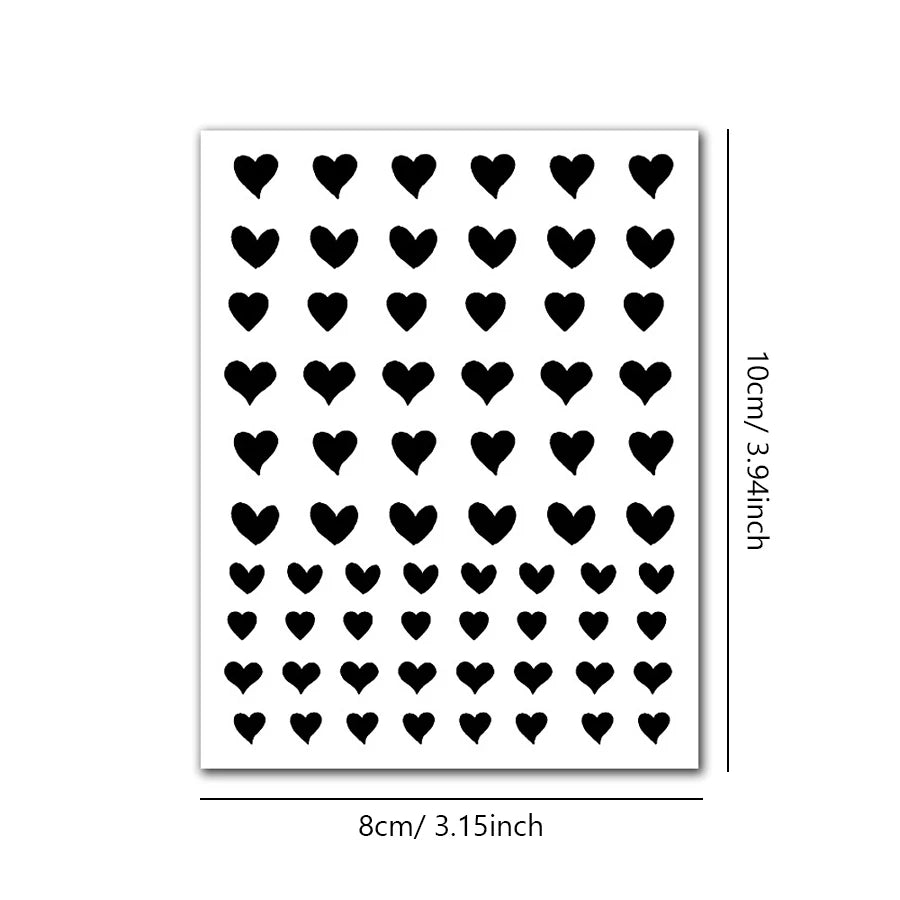 Creative Cute Hollow Nail Stickers Set - Airbrush Stencils Spray Templates for Nail Art - Heart Butterfly Bear Designs