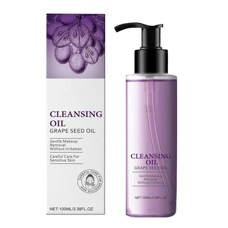 Non-Greasy Grape Facial Cleansing Oil – Moisturizing, Mild Makeup Remover