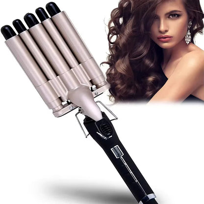 5-Barrel Hair Crimper Curling Iron – Ceramic Waver Wand with Fast Heating for All Hair Types