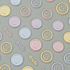 5D Smiley Face Nail Stickers – Embossed Japanese Macaron Decals