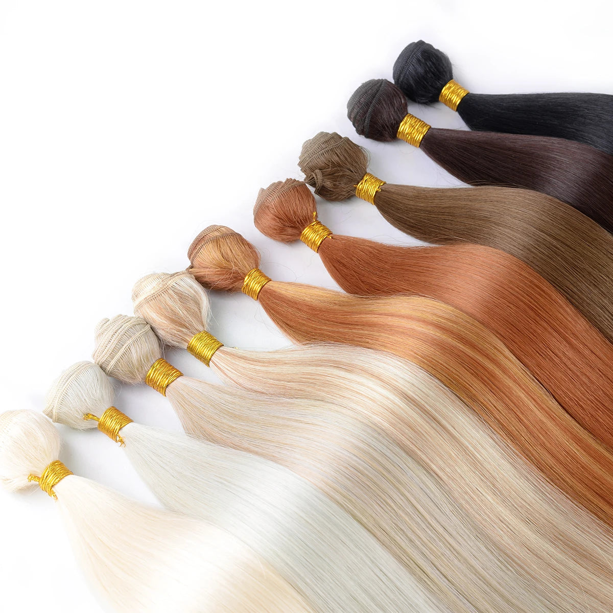 24" Straight Synthetic Hair Bundles – Ombre Blonde Extensions