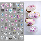 3D Floral & Butterfly Nail Art Stickers Decals