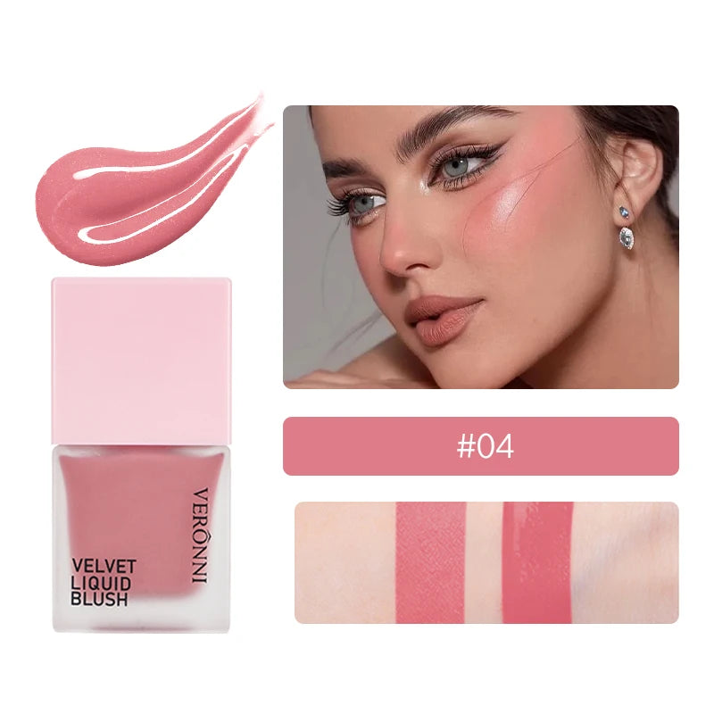 4-Color Liquid Blush – Long-Lasting, Blend able Vegan Cheek Tint