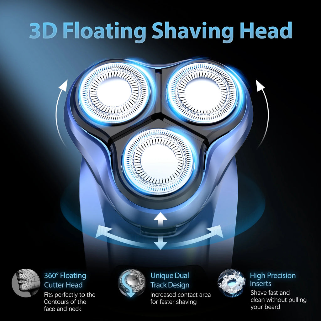 Rechargeable Electric Razor for Men – Portable Rotary Shaver & Beard Trimmer, Ideal Travel Grooming Gift