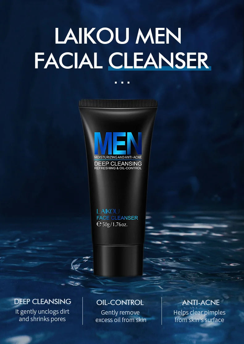 Men’s Deep Cleanse Face Wash – Oil Control & Moisturizing Cleanser 50g