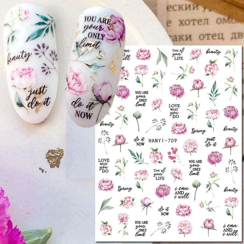 3D Floral & Butterfly Nail Art Stickers