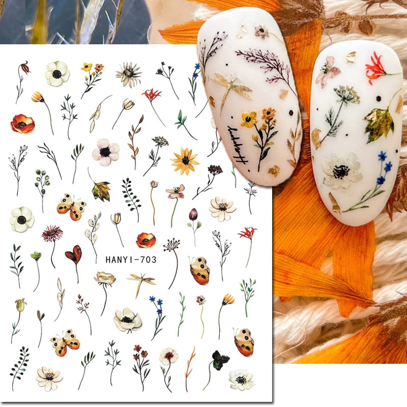3D Floral & Butterfly Nail Art Stickers