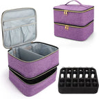 Pink 30-Bottle Nail Polish Organizer & Dryer Case – Cosmetic Storage Bag