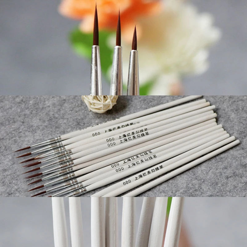 10pcs Paint Brushes Set YS001 – Thin Hook Line Nylon Brushes for Acrylic Painting & Art Supplies