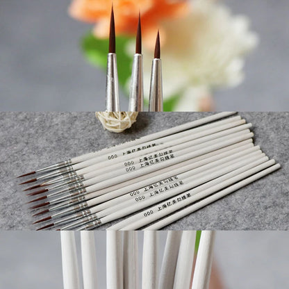 10pcs Paint Brushes Set YS001 – Thin Hook Line Nylon Brushes for Acrylic Painting & Art Supplies