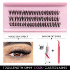 DIY Eyelash Cluster Extension Kit with Tweezers & Waterproof Lash Bond