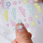 5D Spring Flower Nail Art Stickers – Colorful Daisy & Vine Decals for DIY Nails