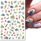 3D Butterfly & Flower Nail Art Stickers – Blue & Purple Decals for Manicure