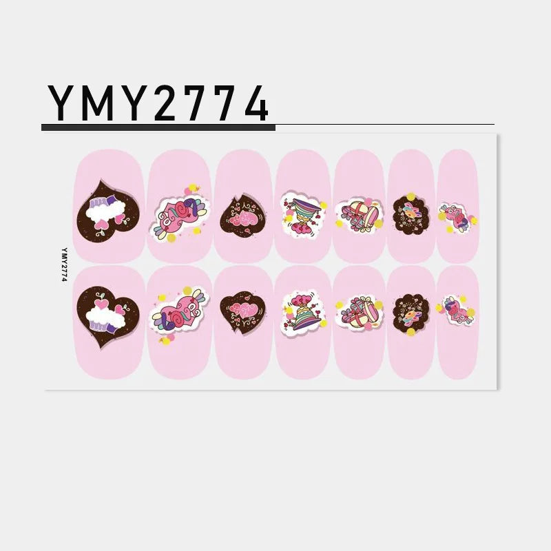 Pink Self-Adhesive Nail Sticker Strips – Foil Nail Art Set
