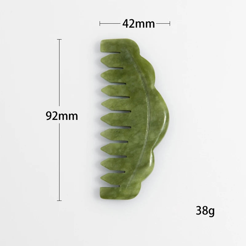 Natural Jade Comb Gua Sha Scraping Massage Tool