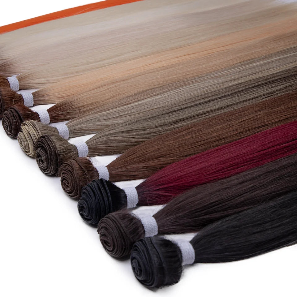 Straight Synthetic Hair Bundles – Yaki Texture, Super Long, Full to Ends