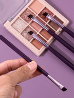 25-Piece Angled Eye Brush Set – Soft Fiber, Wood Handle, Travel-Friendly Makeup Kit