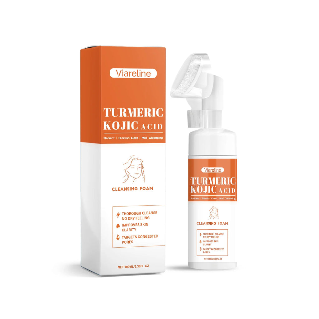 Turmeric Face Cleanser – Deep Cleansing, Oil Control, Acne & Blackhead Remover, Hydrating & Brightening Foam