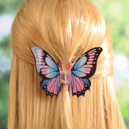 DuoShang Sweet Colorful Butterfly Hair Claw – Large Acrylic Simulated Butterfly Hair Clip for Women