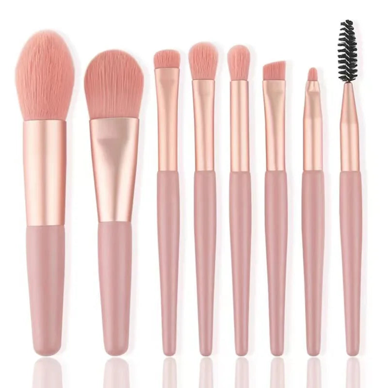 8-Piece Makeup Brush Set – Portable Foundation, Blush & Concealer Beauty Tools