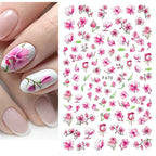 3D Butterfly & Flower Nail Art Stickers – Blue & Purple Decals for Manicure