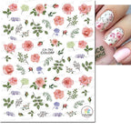 3D Butterfly & Flower Nail Art Stickers – Blue & Purple Decals for Manicure