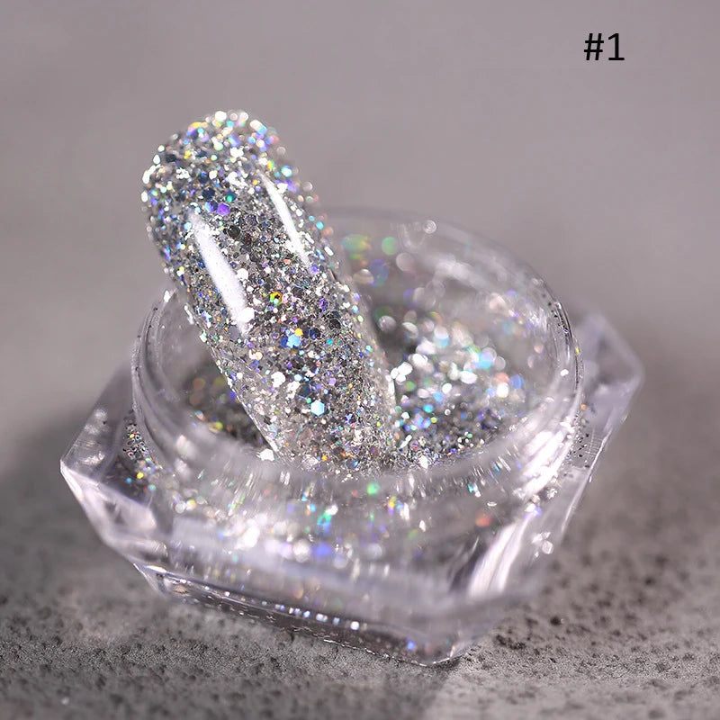 Gold Nail Mirror Glitter Powder – 50 Colors Metallic Chrome Dust Pigment for Gel Polish & Mirror Effect Manicure