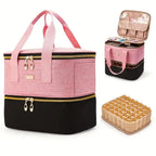 Double Layer Nail Polish Organizer Bag – Large Portable Carrying Case