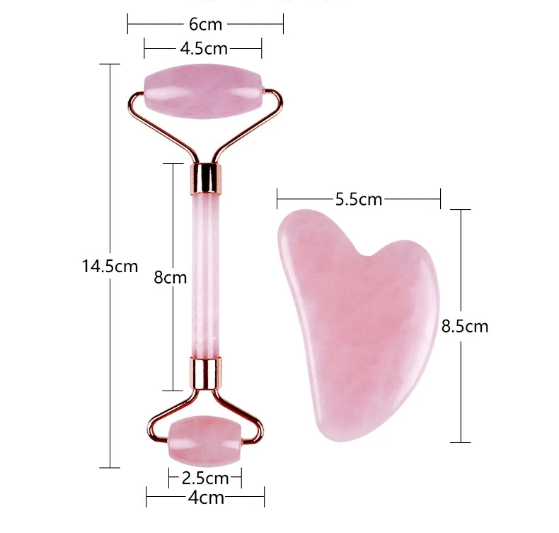 Natural Jade Gua Sha & Roller Massage Set