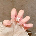 24Pc Leopard Chain Ballerina Press-On False Nails – Full Cover Reusable Tips