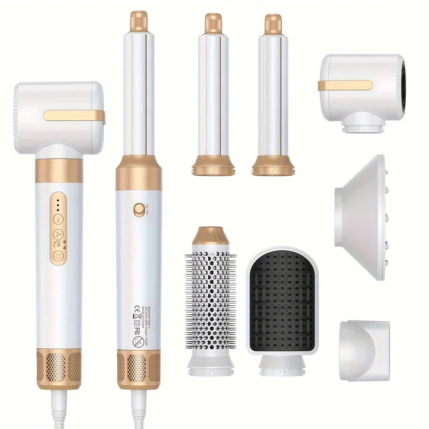Tinsol 7-in-1 Brushless High-Speed Hair Dryer – Ionic Blow Dryer with Diffuser, Styling Comb & Hair Curler