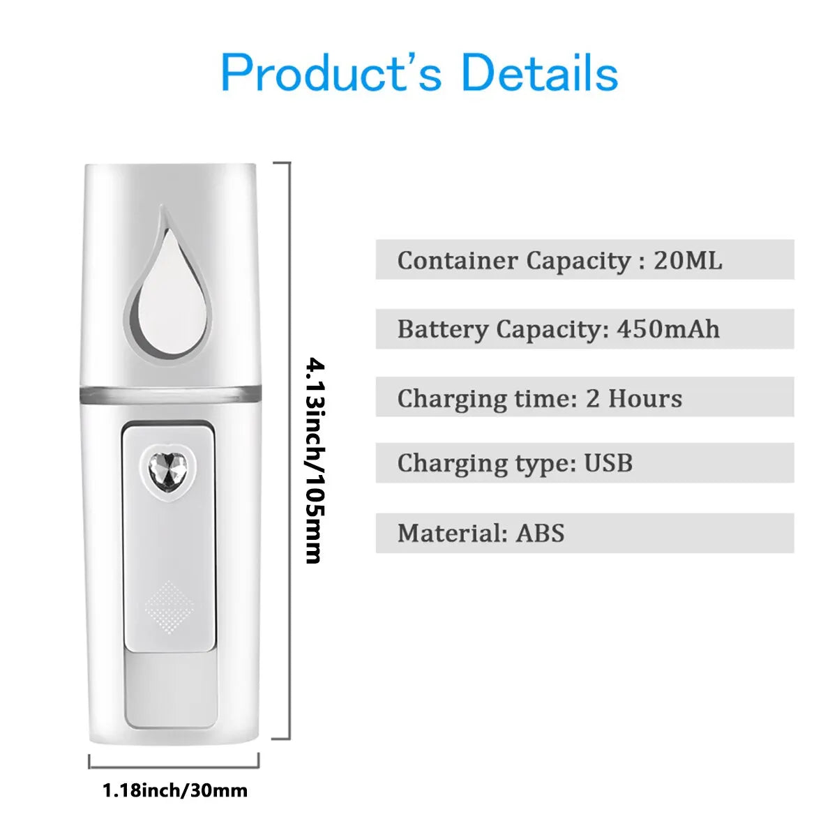 Mini Nano Mist Sprayer – USB Rechargeable Facial Steamer & Hydrating Skin Humidifier