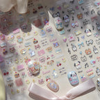 1 Sheet Cute Animal Nail Stickers – Dog, Cat, Bear & Rabbit Decals