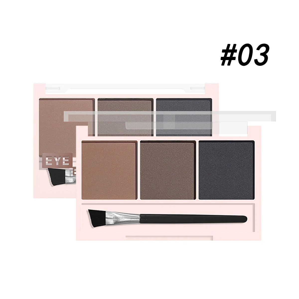3-Color Brow Powder Kit with Brush – Long-Lasting & Natural Finish