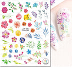 3D Butterfly & Flower Nail Art Stickers – Blue & Purple Decals for Manicure