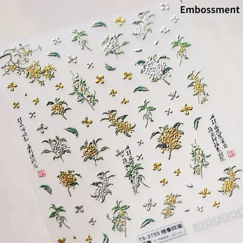 Sunflower & Autumn Harvest Nail Art Stickers