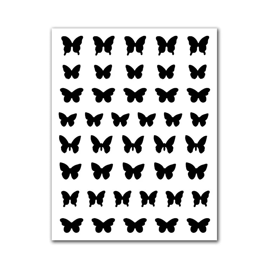 Creative Cute Hollow Nail Stickers Set - Airbrush Stencils Spray Templates for Nail Art - Heart Butterfly Bear Designs