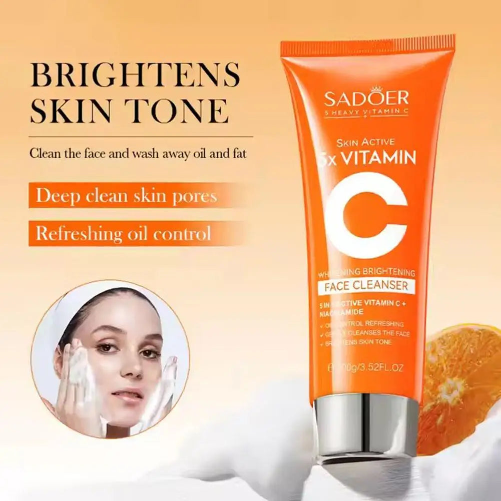 5x Vitamin C Skincare Set – Cleanser, Lotion, Eye Cream & Serum for Brightening & Even Skin Tone