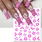3D Y2K Hibiscus Floral Nail Stickers
