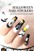 3pcs Halloween Nail Stickers – Pumpkin & Bat 3D Decals