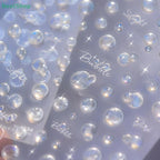 3D Summer Ocean Nail Stickers – Shell, Bubble & Dolphin Decals
